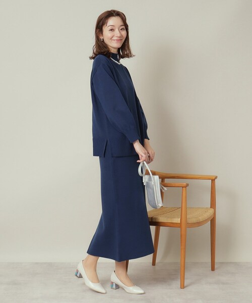 ITS'DEMO（イッツデモ）の「【通勤／手洗い可】ボトルネック×タイトスカートセットアップ（セットアップ・レディース・ピンク/サックスブルー/ベージュ/ネイビー・00）」の22枚目の写真