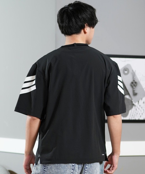 adidas/アディダス 半袖Tee/半袖Tシャツ スリーストライプ 吸汗