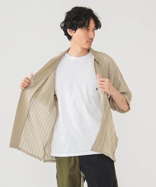 BEAMS（ビームス）の「メッシュ オープンカラーシャツ（シャツ/ブラウス・メンズ・ベージュ/ブラック系その他4・XL/L/M/S）」の17枚目の写真
