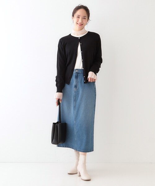 DRESKIP（ドレスキップ）の「【洗える/S-LL】ビジューボタンで華やかさをプラスする きれいめニットカーディガン【CIRCRIC】（カーディガン/ボレロ・レディース・ブラック/チャコールグレー/ライトベージュ/ライトイエロー系・01/02/03/04）」の19枚目の写真