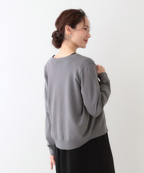 DRESKIP（ドレスキップ）の「【洗える/S-LL】ビジューボタンで華やかさをプラスする きれいめニットカーディガン【CIRCRIC】（カーディガン/ボレロ・レディース・ブラック/チャコールグレー/ライトベージュ/ライトイエロー系・01/02/03/04）」の22枚目の写真