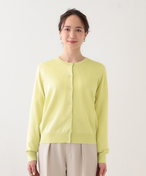 DRESKIP（ドレスキップ）の「【洗える/S-LL】ビジューボタンで華やかさをプラスする きれいめニットカーディガン【CIRCRIC】（カーディガン/ボレロ・レディース・ブラック/チャコールグレー/ライトベージュ/ライトイエロー系・01/02/03/04）」の11枚目の写真