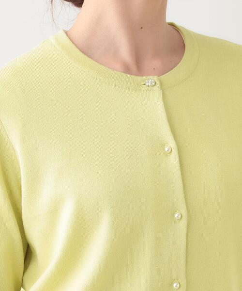 DRESKIP（ドレスキップ）の「【洗える/S-LL】ビジューボタンで華やかさをプラスする きれいめニットカーディガン【CIRCRIC】（カーディガン/ボレロ・レディース・ブラック/チャコールグレー/ライトベージュ/ライトイエロー系・01/02/03/04）」の14枚目の写真