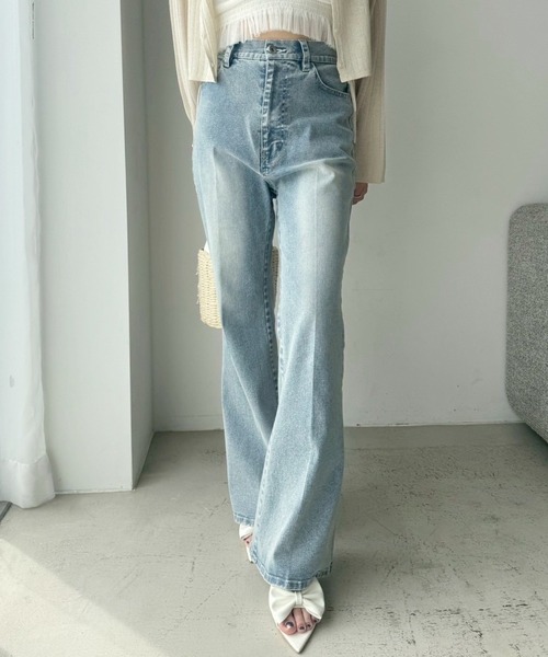 one after another NICE CLAUP(ワンアフターアナザーナイスクラップ)の「美脚ストレッチデニムパンツ(デニムパンツ・レディース・ネイビー/ライトブルー/ブルー・SMALL/MEDIUM)」の6枚目の写真