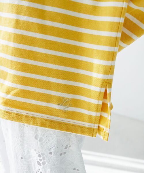 le.coeur blanc（ルクールブラン）の「バスクボーダーロンT（Tシャツ/カットソー・レディース・レッド系その他2/イエロー系その他/ブルー系その他2/ブルー系その他3/ブルー系その他4・38）」の12枚目の写真