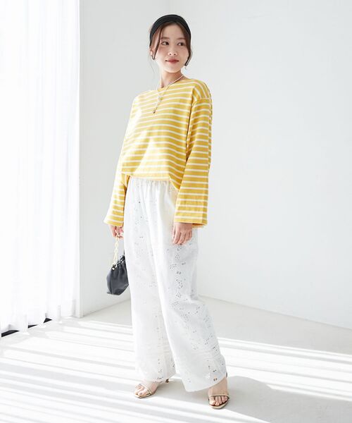 le.coeur blanc（ルクールブラン）の「バスクボーダーロンT（Tシャツ/カットソー・レディース・レッド系その他2/イエロー系その他/ブルー系その他2/ブルー系その他3/ブルー系その他4・38）」の13枚目の写真