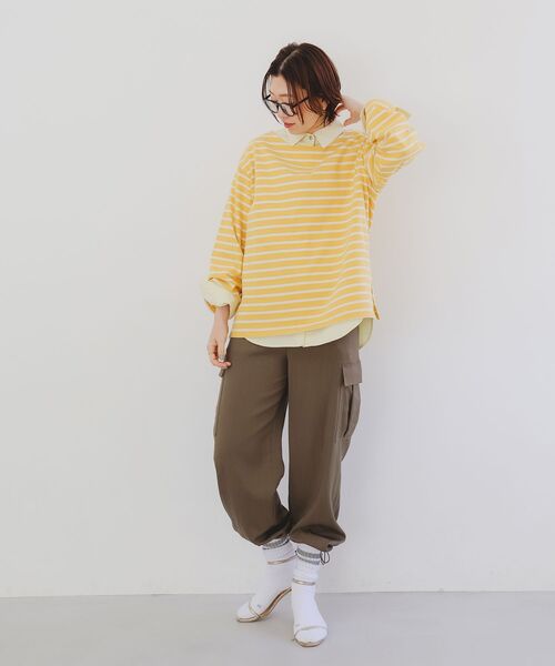 le.coeur blanc（ルクールブラン）の「バスクボーダーロンT（Tシャツ/カットソー・レディース・レッド系その他2/イエロー系その他/ブルー系その他2/ブルー系その他3/ブルー系その他4・38）」の15枚目の写真