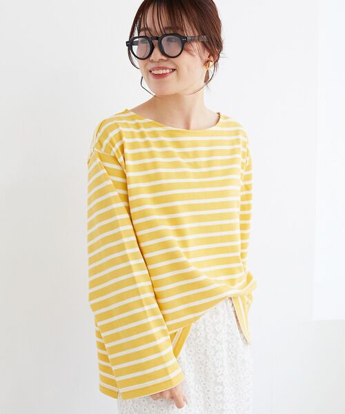 le.coeur blanc（ルクールブラン）の「バスクボーダーロンT（Tシャツ/カットソー・レディース・レッド系その他2/イエロー系その他/ブルー系その他2/ブルー系その他3/ブルー系その他4・38）」の16枚目の写真