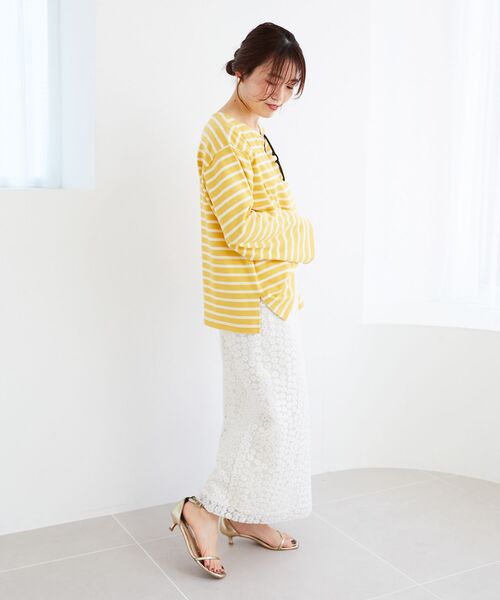 le.coeur blanc（ルクールブラン）の「バスクボーダーロンT（Tシャツ/カットソー・レディース・レッド系その他2/イエロー系その他/ブルー系その他2/ブルー系その他3/ブルー系その他4・38）」の19枚目の写真