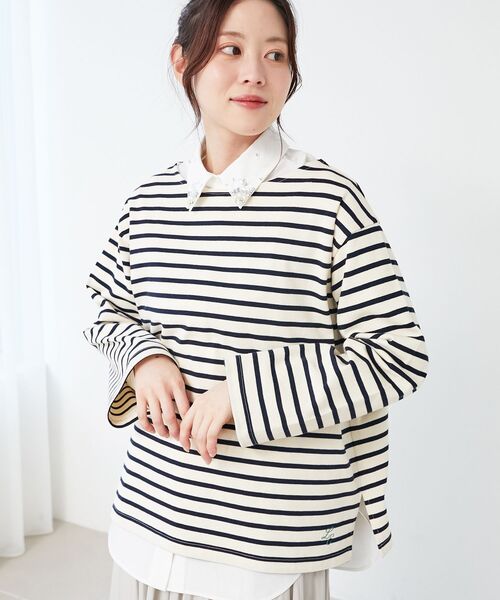 le.coeur blanc（ルクールブラン）の「バスクボーダーロンT（Tシャツ/カットソー・レディース・レッド系その他2/イエロー系その他/ブルー系その他2/ブルー系その他3/ブルー系その他4・38）」の22枚目の写真