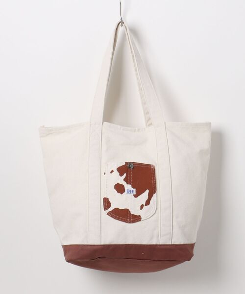 Lee(リー)の「Lee/リー キャンバス デニム ロゴ ピスネーム ワンポイント刺繍 カバーオールポケット トートバッグ/レディース メンズ(トートバッグ・レディース・ブラック/ネイビー/グレー/ブルー/ホワイト系その他/ホワイト系その他2・FREE)」の21枚目の写真