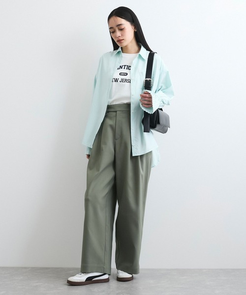 VIS（ビス）の「【洗える/防シワ】チノライクグルカワイドパンツ（その他パンツ・レディース・ベージュ/ネイビー/カーキ・S/M）」の4枚目の写真