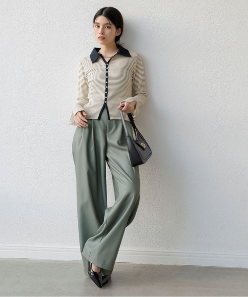 VIS（ビス）の「【洗える/防シワ】チノライクグルカワイドパンツ（その他パンツ・レディース・ベージュ/ネイビー/カーキ・S/M）」の6枚目の写真