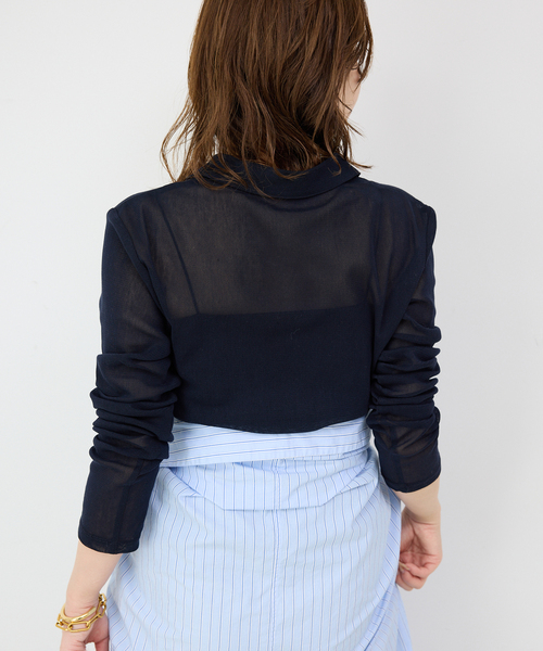 SLOBE IENA(スローブイエナ)の「コットンチュールポロシャツ(ポロシャツ・レディース・アイボリー/ネイビー/サックスブルー/ピンク・FREE)」の17枚目の写真