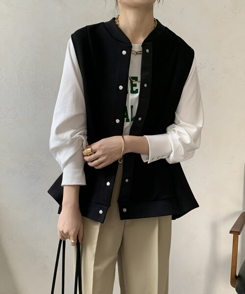 人気❣️DOUDOU カットジョーゼットベスト 黒 カットジョーゼットベスト | DOUDOU(ドゥドゥ)レディース | PAL