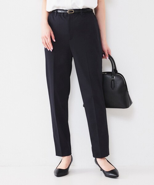セール】【通勤スーツ】コットン混ジャージ テーパードパンツ（その他