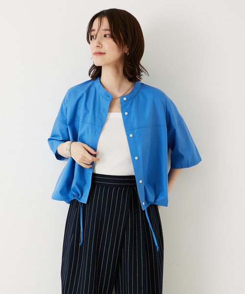 abahouse mavie（アバハウスマヴィ）の「ドロストショートシャツ（シャツ/ブラウス・レディース・ブラック/ブルー/ホワイト系その他/ブルー系その他・フリー）」の17枚目の写真