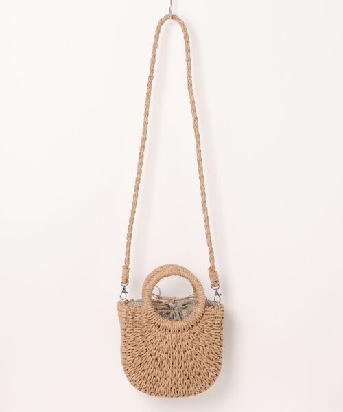 florist（フローリスト）の「2WAY セミサークルミニカゴバッグ/ショルダーバッグ（かごバッグ・レディース・ベージュ/アイボリー・FREE）」の10枚目の写真