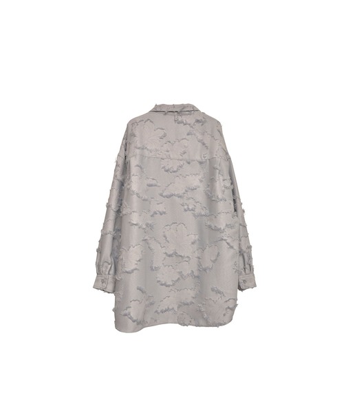 INTERPLAY（インタープレイ）の「【INTERPLAY】Open Collar Over Size Shirt【4：Jacquard Fringe】(UNISEX)（シャツ/ブラウス・メンズ・ホワイト/ライトグレー/イエロー・FREE）」の8枚目の写真