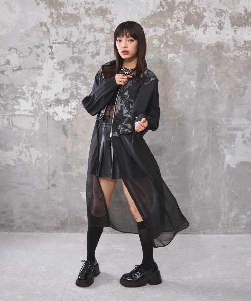 DIP IN CHOCOLATE(ディップインチョコレート)の「シアーレイヤードブルゾン【DIP IN CHOCOLATE】(ブルゾン・レディース・ブラック/カーキ・F)」の3枚目の写真