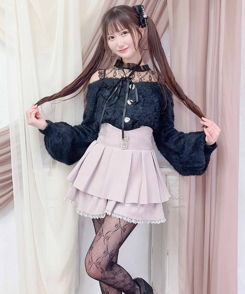 セール】ビジュー付き二段フリルスカパン（スカート）｜MA*RS