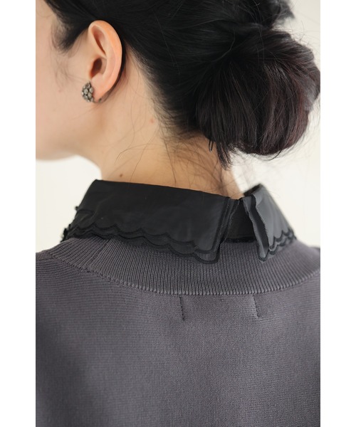 cawaii（カワイイ）の「ビジュー煌めく立体花のオーガンジー付け襟（付け襟・レディース・ブラック/ホワイト・FREE）」の11枚目の写真