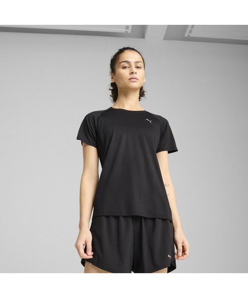 PUMA（プーマ）の「PUMA プーマ ウィメンズ ランニング ラン ヴェロシティ 半袖 Tシャツ RUN  VELO（Tシャツ/カットソー・レディース・ブラック/ピンク系その他/レモンイエロー・MEDIUM/LARGE/SMALL/XX-LARGE/X-LARGE）」の5枚目の写真