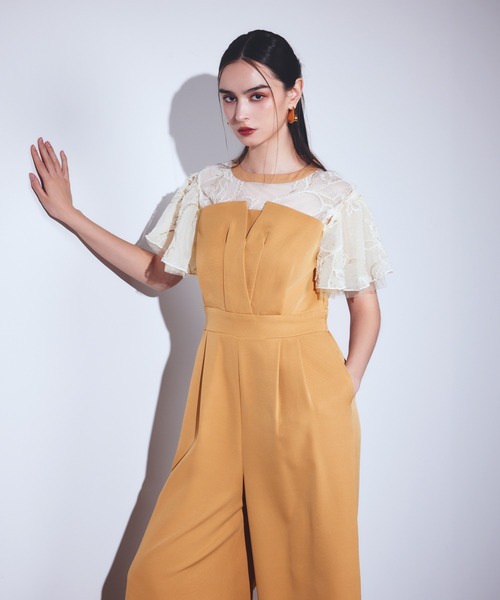 darial】2way fringe lace pants dress 2way フリンジ レース