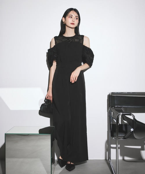 darial】2way fringe lace pants dress 2way フリンジ レース