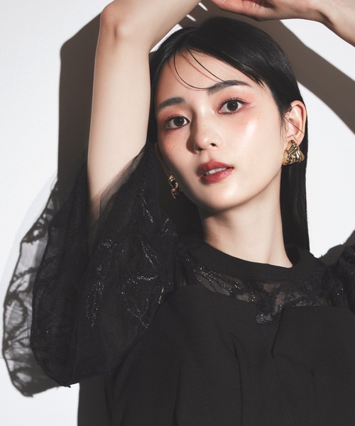 darial（ダリアル）の「【darial】2way fringe lace pants dress 2way フリンジ レース パンツドレス お呼ばれ 結婚式 二次会 成人式 同窓会 セレモニードレス パーティドレス オケージョンドレス（パンツドレス・レディース・ブルー/ブラック/キャメル・L/M/S）」の9枚目の写真