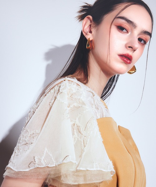 darial（ダリアル）の「【darial】2way fringe lace pants dress 2way フリンジ レース パンツドレス お呼ばれ 結婚式 二次会 成人式 同窓会 セレモニードレス パーティドレス オケージョンドレス（パンツドレス・レディース・ブルー/ブラック/キャメル・L/M/S）」の14枚目の写真