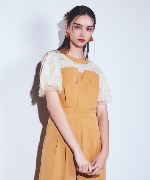 darial（ダリアル）の「【darial】2way fringe lace pants dress 2way フリンジ レース パンツドレス お呼ばれ 結婚式 二次会 成人式 同窓会 セレモニードレス パーティドレス オケージョンドレス（パンツドレス・レディース・ブルー/ブラック/キャメル・L/M/S）」の15枚目の写真