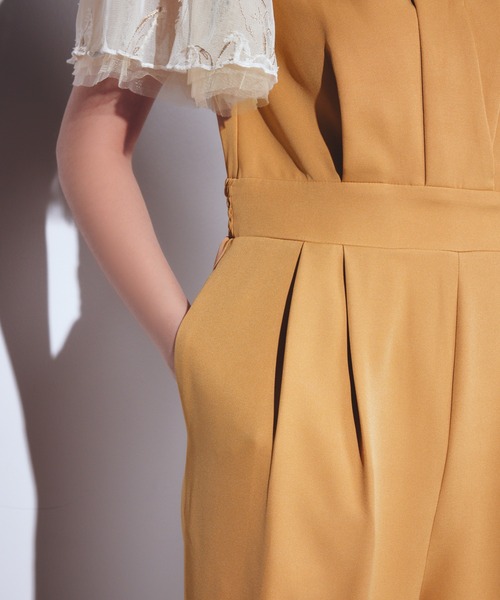 darial（ダリアル）の「【darial】2way fringe lace pants dress 2way フリンジ レース パンツドレス お呼ばれ 結婚式 二次会 成人式 同窓会 セレモニードレス パーティドレス オケージョンドレス（パンツドレス・レディース・ブルー/ブラック/キャメル・L/M/S）」の16枚目の写真