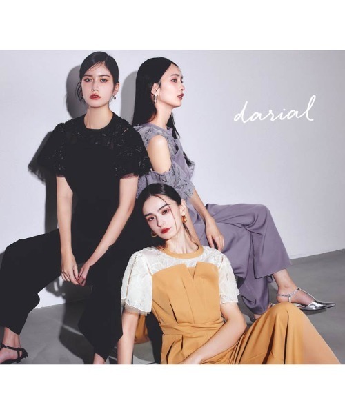 darial（ダリアル）の「【darial】2way fringe lace pants dress 2way フリンジ レース パンツドレス お呼ばれ 結婚式 二次会 成人式 同窓会 セレモニードレス パーティドレス オケージョンドレス（パンツドレス・レディース・ブルー/ブラック/キャメル・L/M/S）」の20枚目の写真