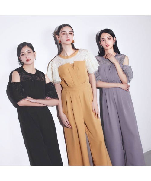 darial（ダリアル）の「【darial】2way fringe lace pants dress 2way フリンジ レース パンツドレス お呼ばれ 結婚式 二次会 成人式 同窓会 セレモニードレス パーティドレス オケージョンドレス（パンツドレス・レディース・ブルー/ブラック/キャメル・L/M/S）」の22枚目の写真
