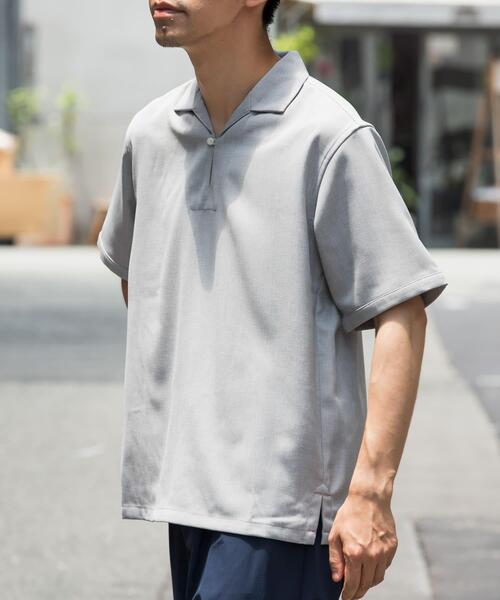 URBAN RESEARCH ROSSO MEN(アーバンリサーチロッソメン)の「『WEB限定』『セットアップ対応』パナマ風スキッパーシャツ(シャツ/ブラウス・メンズ・ネイビー/モカ/ブラック/グレー系その他・LARGE/MEDIUM)」の3枚目の写真