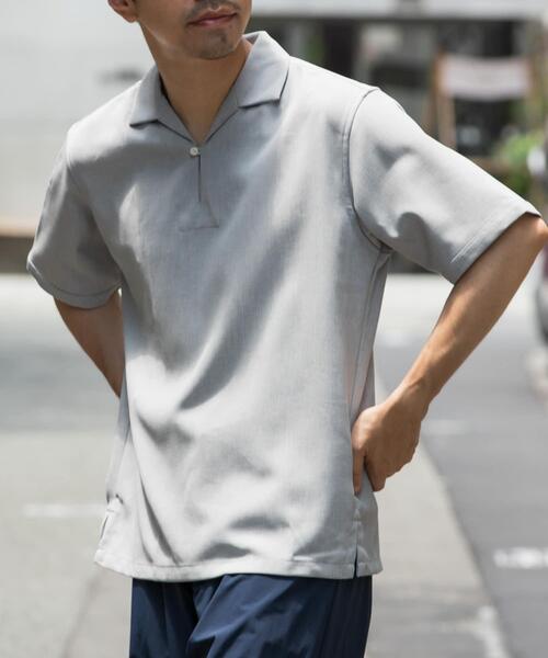 URBAN RESEARCH ROSSO MEN(アーバンリサーチロッソメン)の「『WEB限定』『セットアップ対応』パナマ風スキッパーシャツ(シャツ/ブラウス・メンズ・ネイビー/モカ/ブラック/グレー系その他・LARGE/MEDIUM)」の19枚目の写真