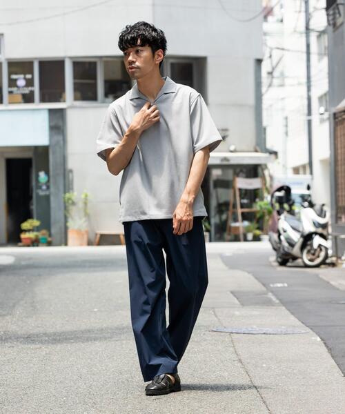 URBAN RESEARCH ROSSO MEN(アーバンリサーチロッソメン)の「『WEB限定』『セットアップ対応』パナマ風スキッパーシャツ(シャツ/ブラウス・メンズ・ネイビー/モカ/ブラック/グレー系その他・LARGE/MEDIUM)」の21枚目の写真