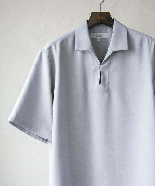 URBAN RESEARCH ROSSO MEN(アーバンリサーチロッソメン)の「『WEB限定』『セットアップ対応』パナマ風スキッパーシャツ(シャツ/ブラウス・メンズ・ネイビー/モカ/ブラック/グレー系その他・LARGE/MEDIUM)」の8枚目の写真