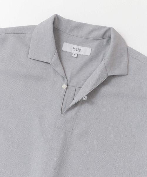 URBAN RESEARCH ROSSO MEN(アーバンリサーチロッソメン)の「『WEB限定』『セットアップ対応』パナマ風スキッパーシャツ(シャツ/ブラウス・メンズ・ネイビー/モカ/ブラック/グレー系その他・LARGE/MEDIUM)」の13枚目の写真