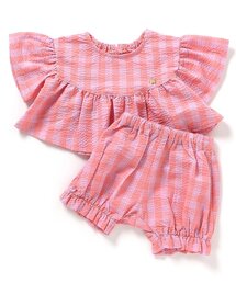 BREEZE | 【リンク】フリルチェック ベビーセットアップ(その他ベビーウェア)