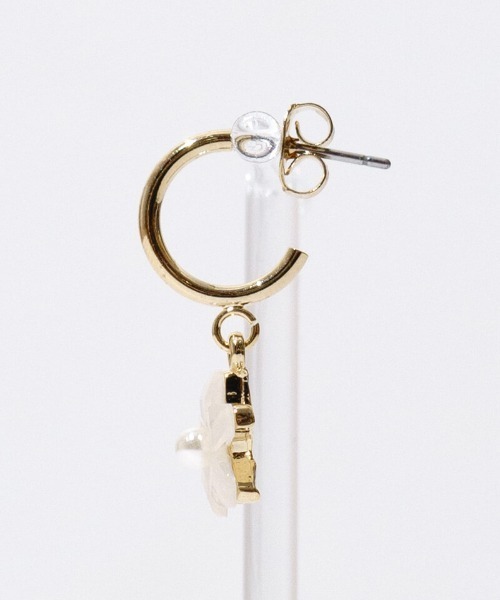 flower（フラワー）の「フラワーフープピアス（ピアス（片耳用）・レディース・ピンク/アイボリー・FREE）」の6枚目の写真