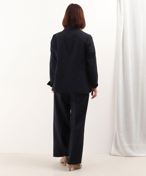 NOLLEY'S LIGHT（ノーリーズライト）の「《セットアップ対応》リサイクルリネンライク テーラードジャケット（テーラードジャケット・レディース・ネイビー/ベージュ・38）」の5枚目の写真