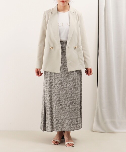 NOLLEY'S LIGHT（ノーリーズライト）の「《セットアップ対応》リサイクルリネンライク テーラードジャケット（テーラードジャケット・レディース・ネイビー/ベージュ・38）」の6枚目の写真