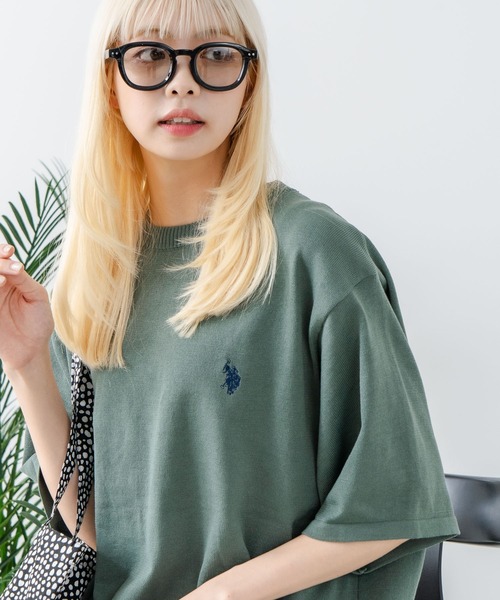 U.S. POLO ASSN.(ユーエスポロアッスン)の「【U.S. POLO ASSN./ユーエスポロアッスン】ワンポイントニットTシャツ(Tシャツ/カットソー・メンズ・ベージュ/カーキ/ブラック/ダークブルー・L/M)」の3枚目の写真