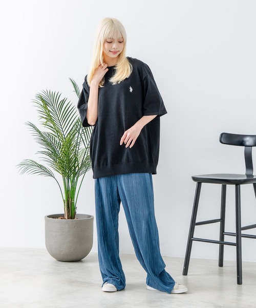 U.S. POLO ASSN.(ユーエスポロアッスン)の「【U.S. POLO ASSN./ユーエスポロアッスン】ワンポイントニットTシャツ(Tシャツ/カットソー・メンズ・ベージュ/カーキ/ブラック/ダークブルー・L/M)」の6枚目の写真