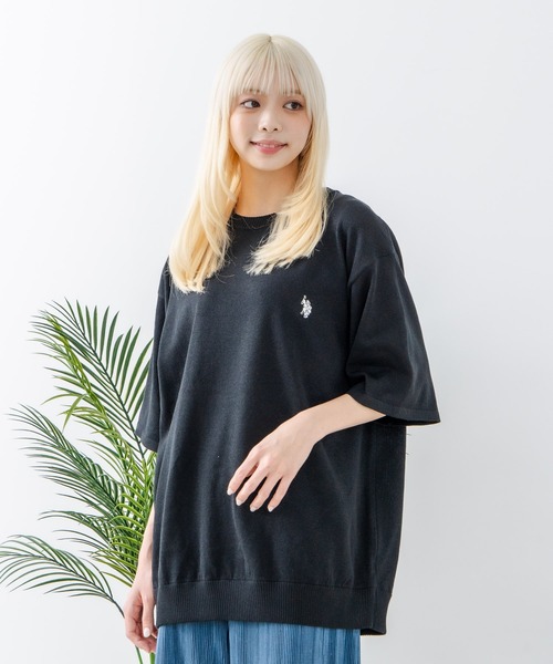 U.S. POLO ASSN.(ユーエスポロアッスン)の「【U.S. POLO ASSN./ユーエスポロアッスン】ワンポイントニットTシャツ(Tシャツ/カットソー・メンズ・ベージュ/カーキ/ブラック/ダークブルー・L/M)」の8枚目の写真