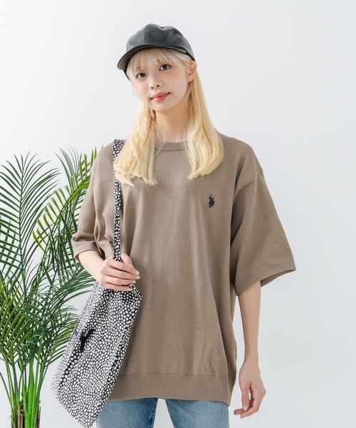 U.S. POLO ASSN.(ユーエスポロアッスン)の「【U.S. POLO ASSN./ユーエスポロアッスン】ワンポイントニットTシャツ(Tシャツ/カットソー・メンズ・ベージュ/カーキ/ブラック/ダークブルー・L/M)」の12枚目の写真