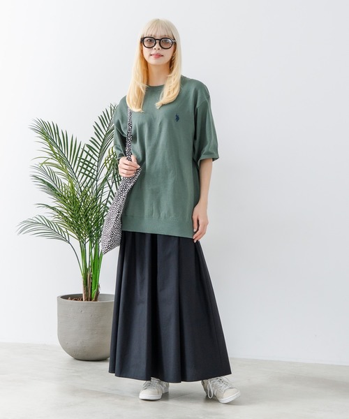 U.S. POLO ASSN.(ユーエスポロアッスン)の「【U.S. POLO ASSN./ユーエスポロアッスン】ワンポイントニットTシャツ(Tシャツ/カットソー・メンズ・ベージュ/カーキ/ブラック/ダークブルー・L/M)」の16枚目の写真