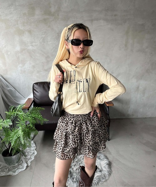 sedacle girl（セダクルガール）の「ドローコードフードロンT（Tシャツ/カットソー・レディース・杢グレー/チャコールグレー/イエロー・MEDIUM/SMALL）」の18枚目の写真